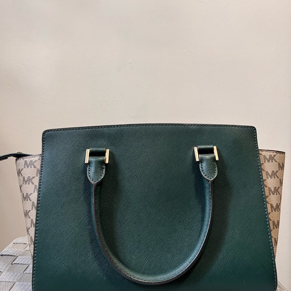 Michael Kors- Dark Green Satchel Purse - Picture 6 of 7